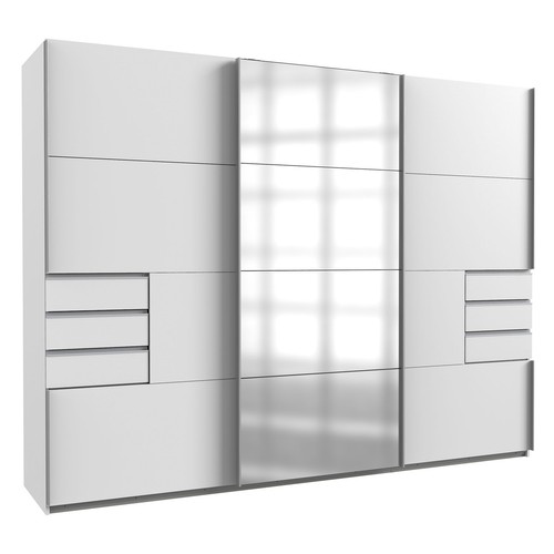Schwebetürenschrank weiß - weiß,